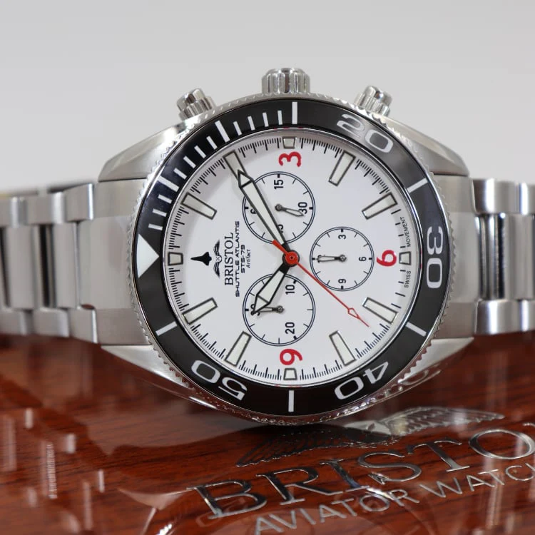 Space Shuttle Atlantis Tribute Watch - Stainless Steel, White Dial - Image 3