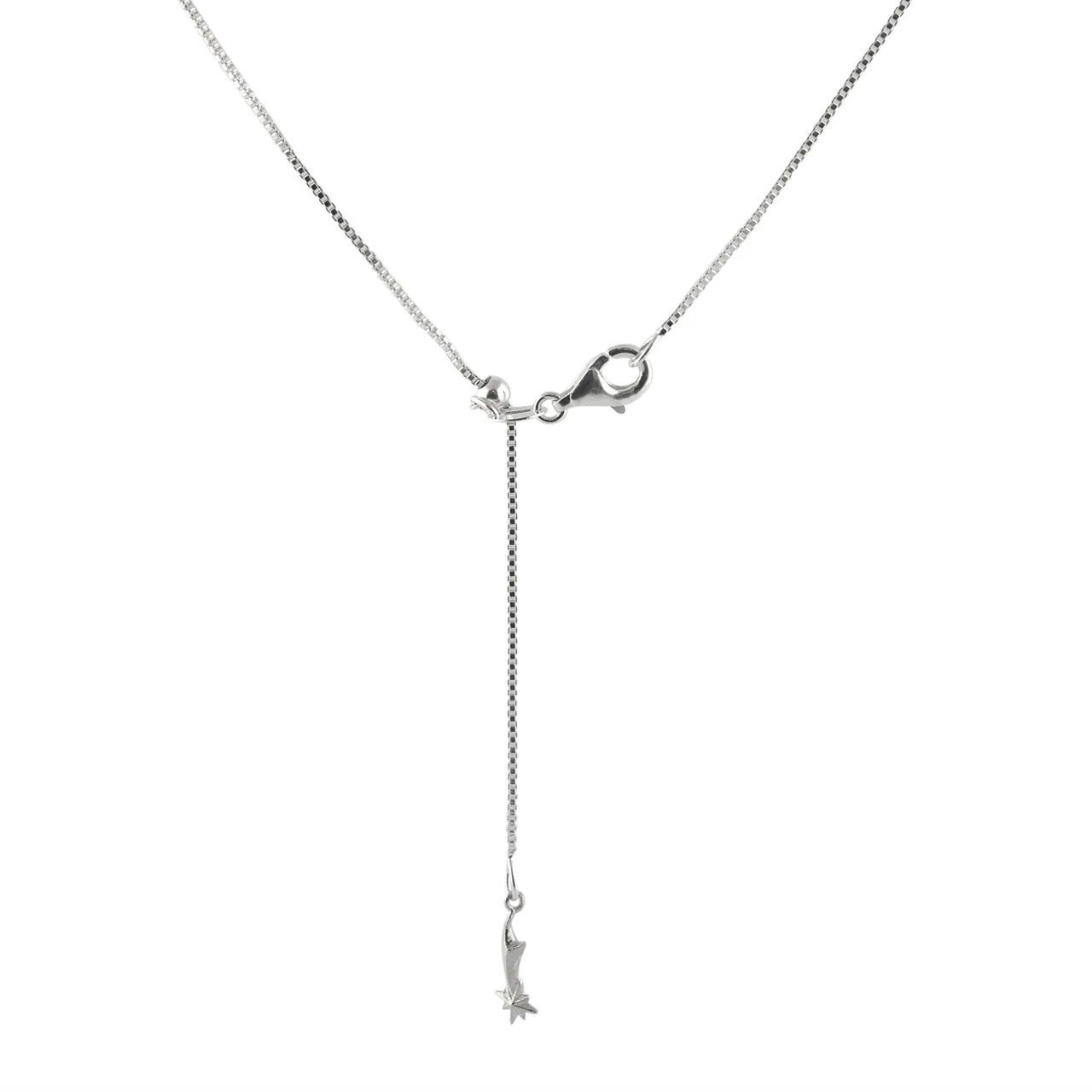 Starborn 22” Adjustable Sterling Silver, Box Chain with Adjustable "Slide Ball" - Image 5