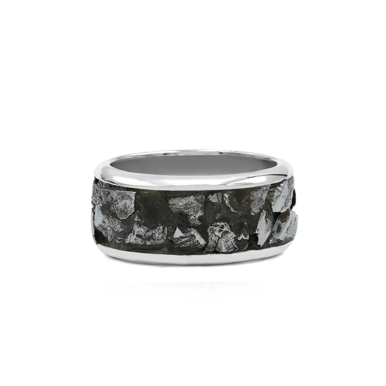 Starborn Campo del Cielo Meteorite Nugget Inlay Ring in Sterling Silver - Image 2