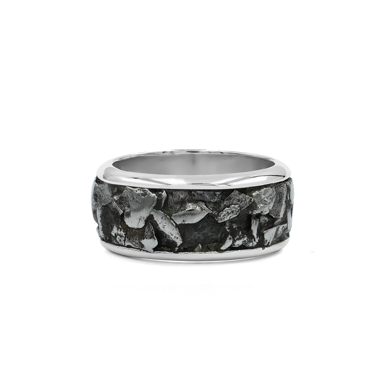 Starborn Campo del Cielo Meteorite Nugget Inlay Ring in Sterling Silver - Image 3