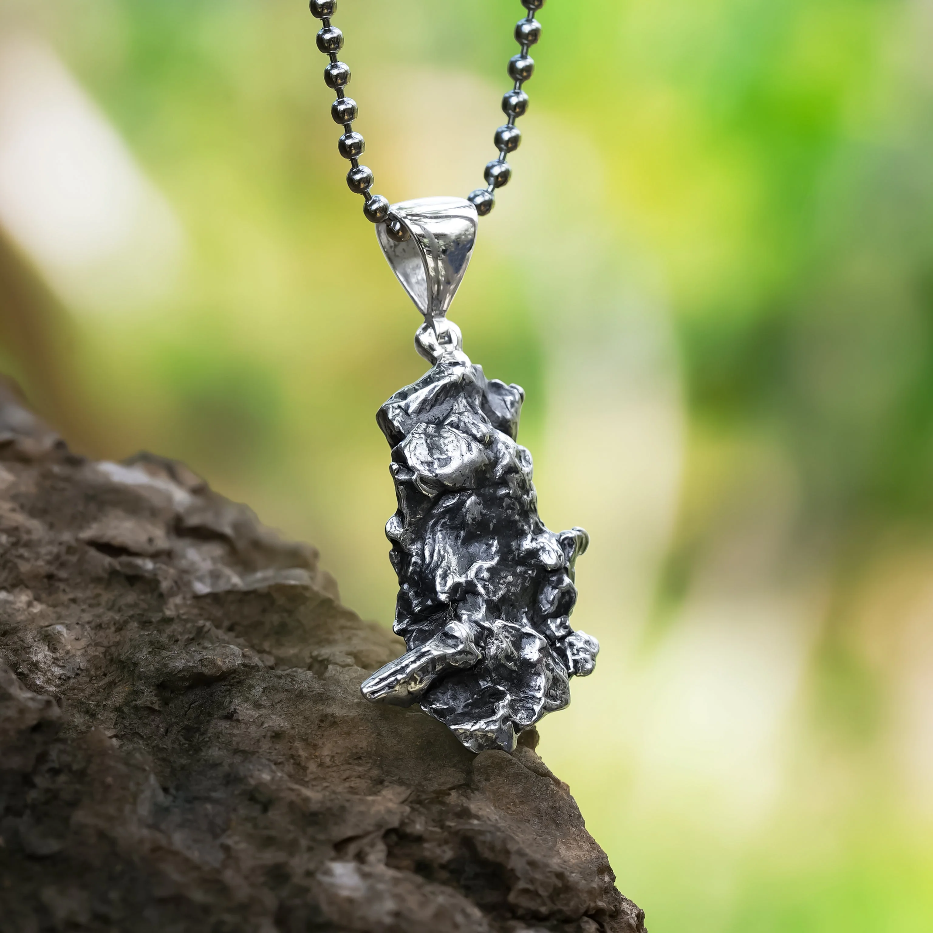 Starborn Campo del Cielo Meteorite Pendant in Sterling Silver - Image 2