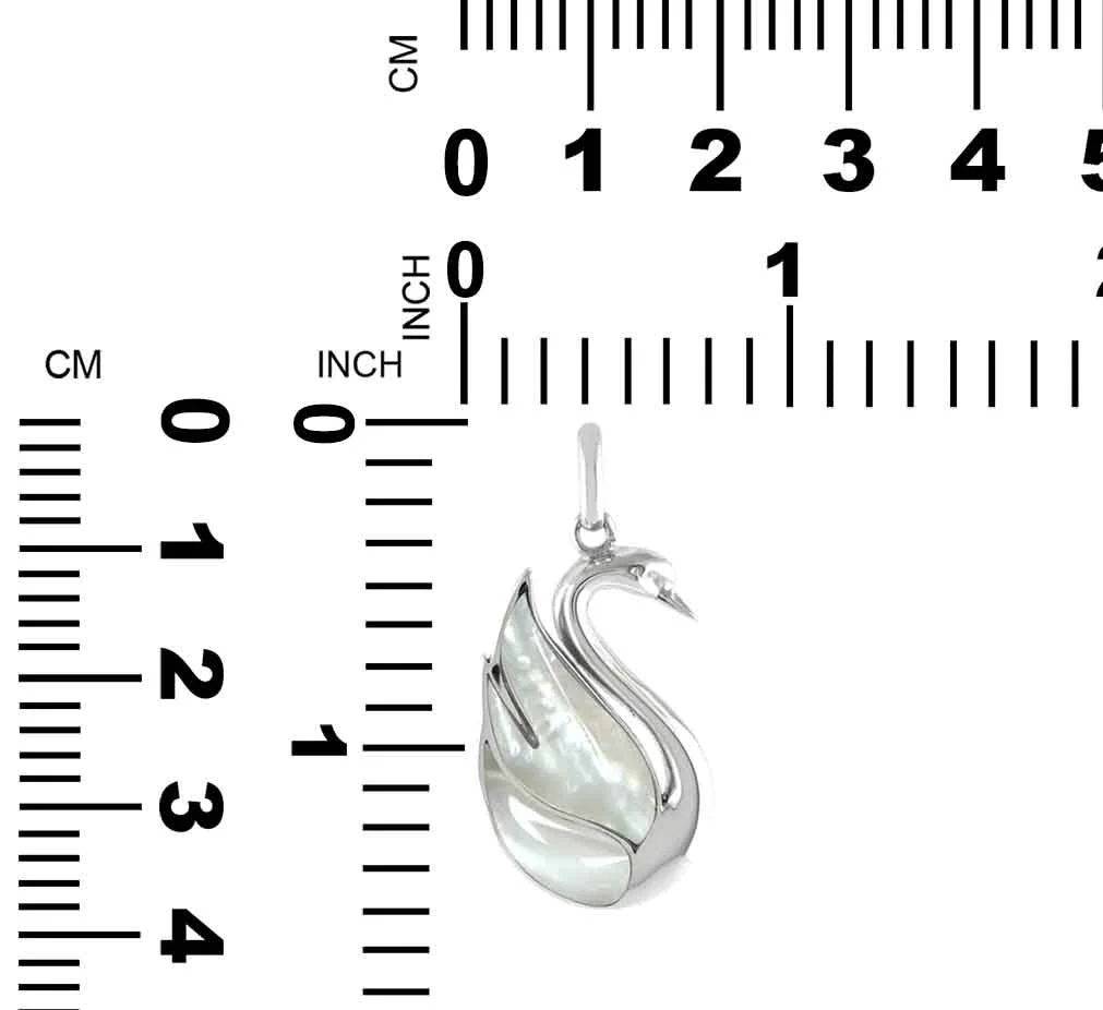 Starborn Mother of Pearl Swan Pendant in Sterling Silver - Image 4