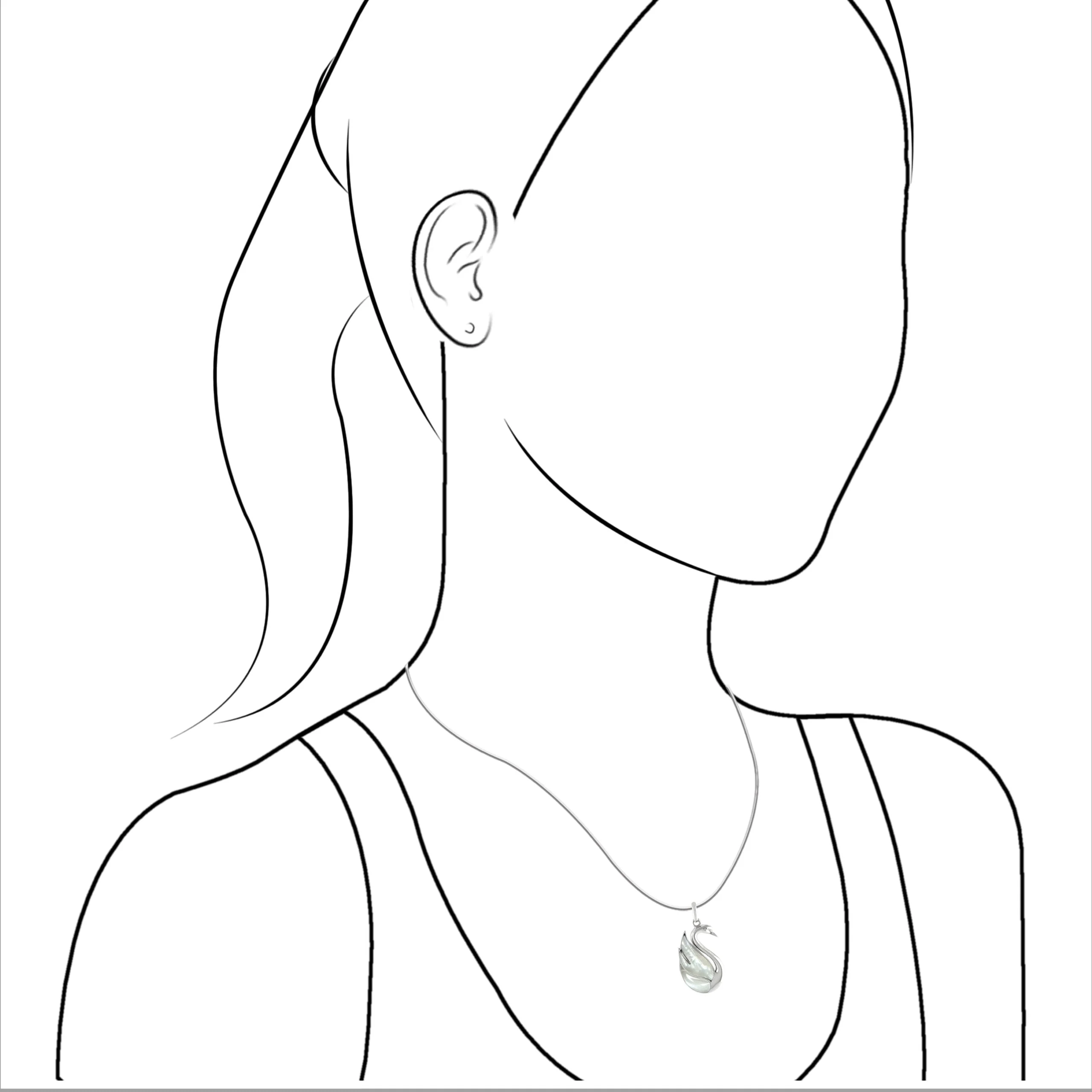 Starborn Mother of Pearl Swan Pendant in Sterling Silver - Image 5