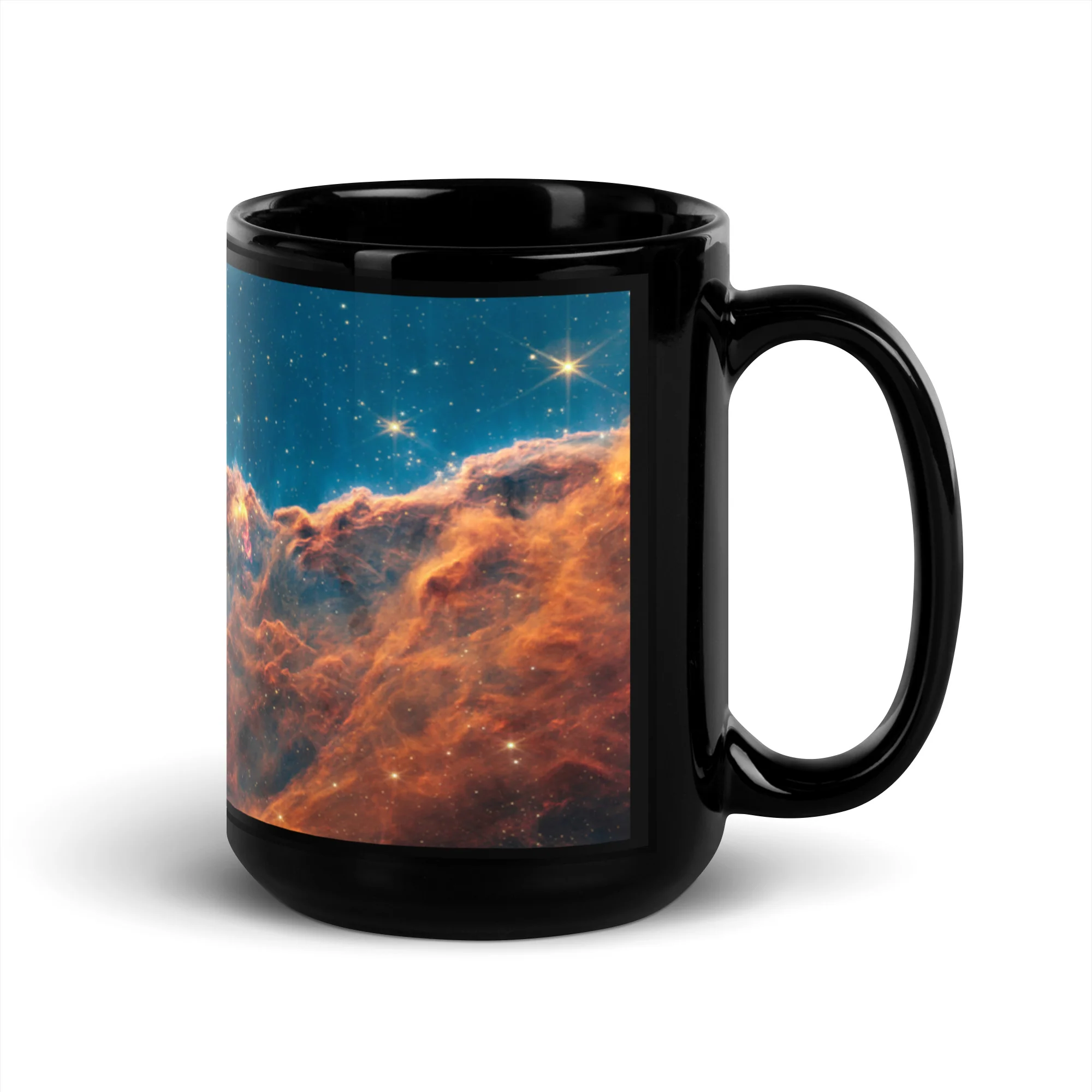 Young Stars’ Outbursts in Carina Nebula Black Glossy Mug - Image 5