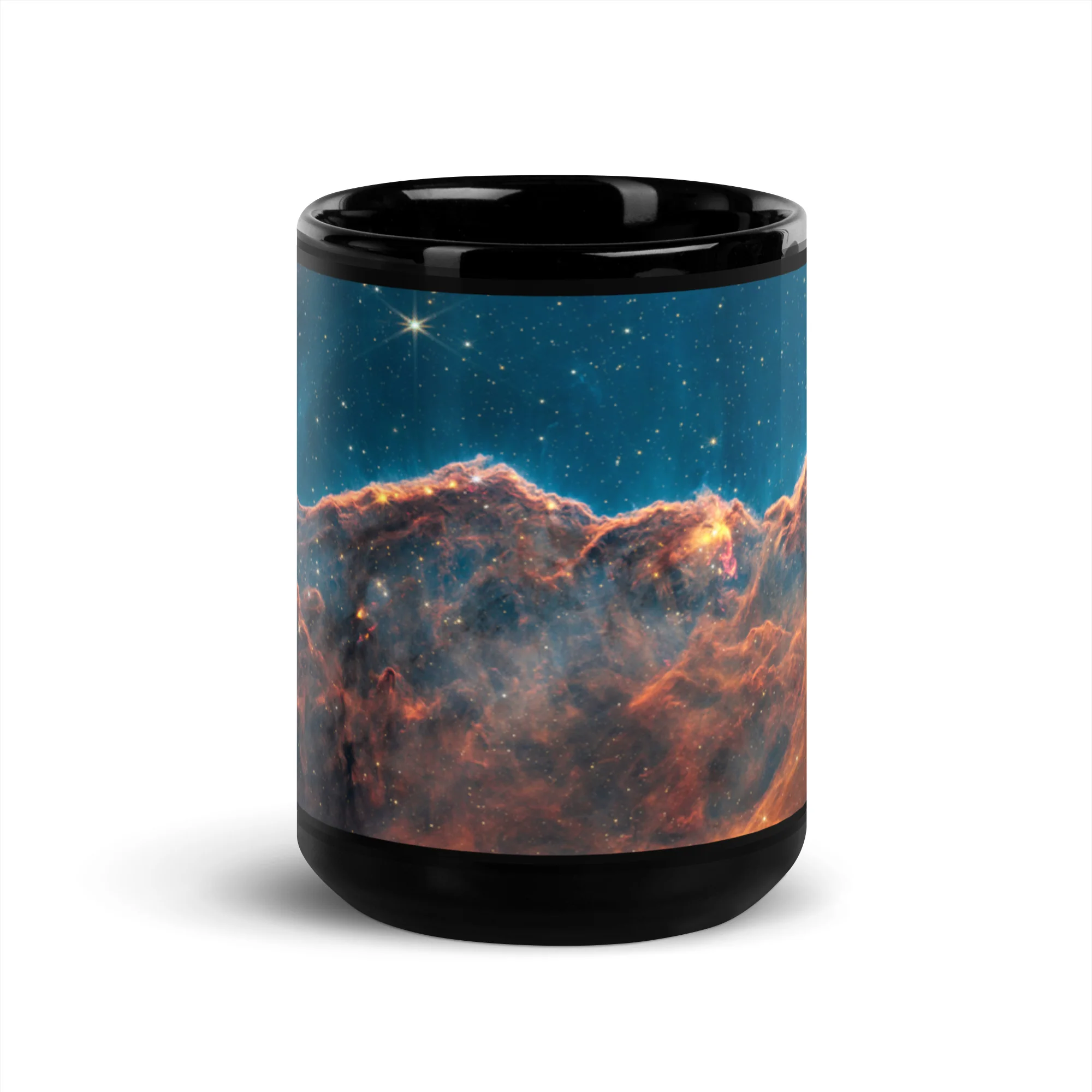 Young Stars’ Outbursts in Carina Nebula Black Glossy Mug - Image 6